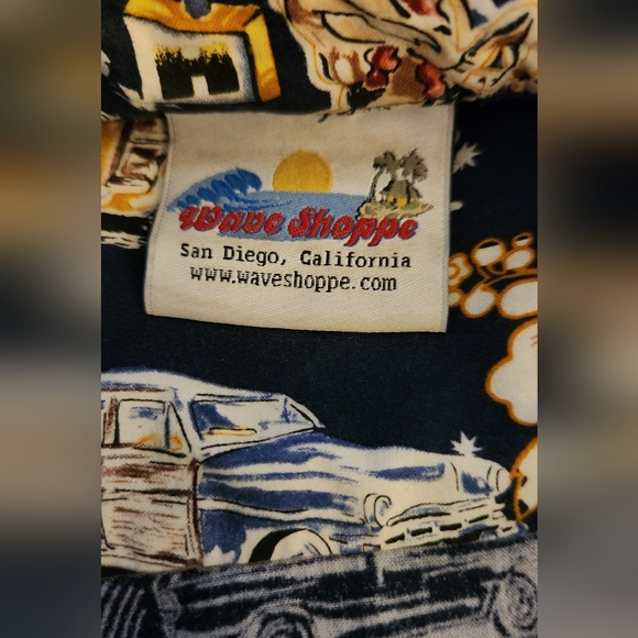 🇺🇲 Wave Shoppe Woody's Bar & Grill Button Down Men's Size Medium - Picture 8 of 9